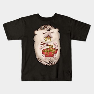 hungry hedgehog eating worms. Its my ramen noodles! Kids T-Shirt